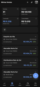 Dashboard de comissões e recebíveis do uComis